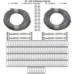 Cimarron Sports 25'x100' Golf Barrier Netting Cable Kit