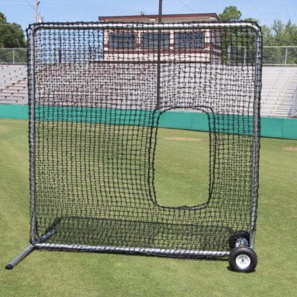 Cimarron Sports Premier 7'x7' Softball Net With #84 Netting And Wheel Kit