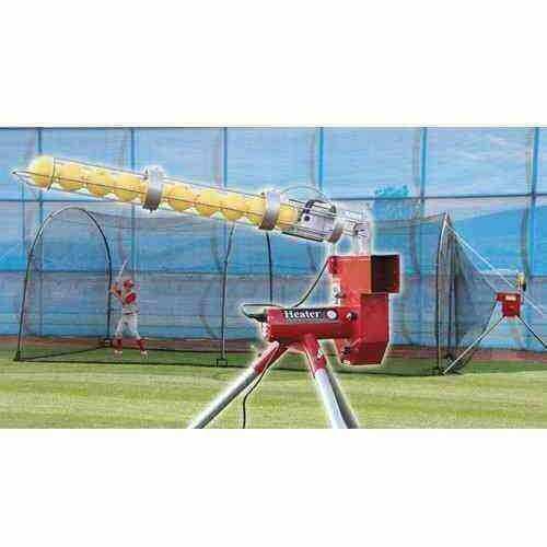 Heater Sports Baseball Pitching Machine With Ball Feeder & 24' X-tender Cage