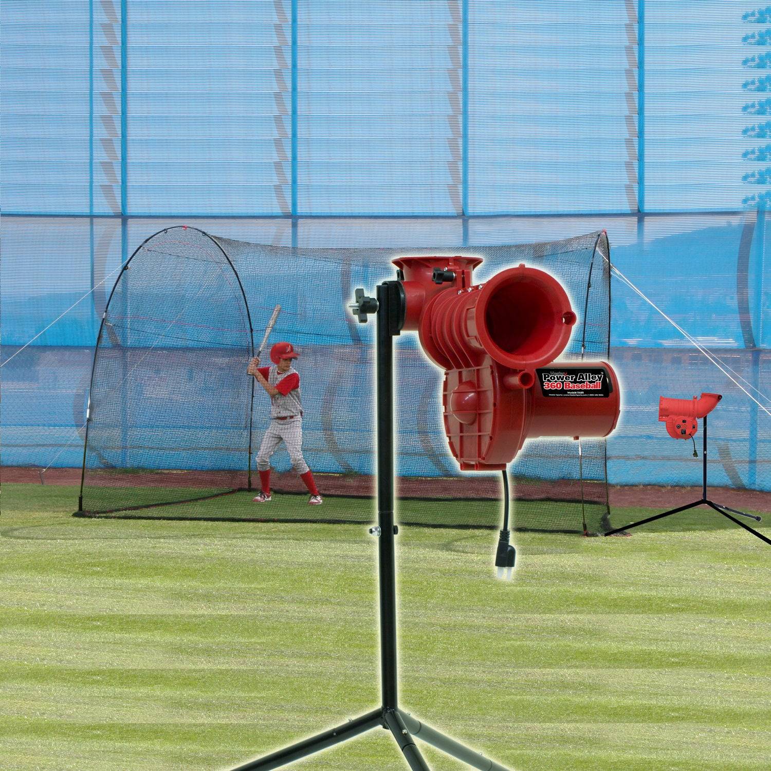 Heater Sports PowerAlley Lite 360 & HomeRun 12 Foot Cage Package
