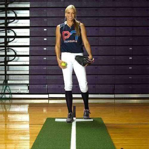 ProMounds Jennie Finch Softball Pitching Mat with Powerline