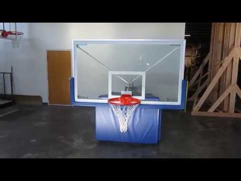 First Team Hurricane Triumph FL Indoor Portable Basketball Hoop 72 inch  Unbreakable Competition Glass